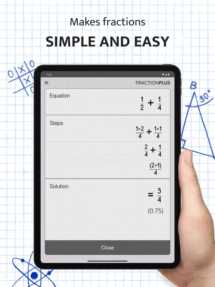 Capturas de tela do Fraction Calculator Plus