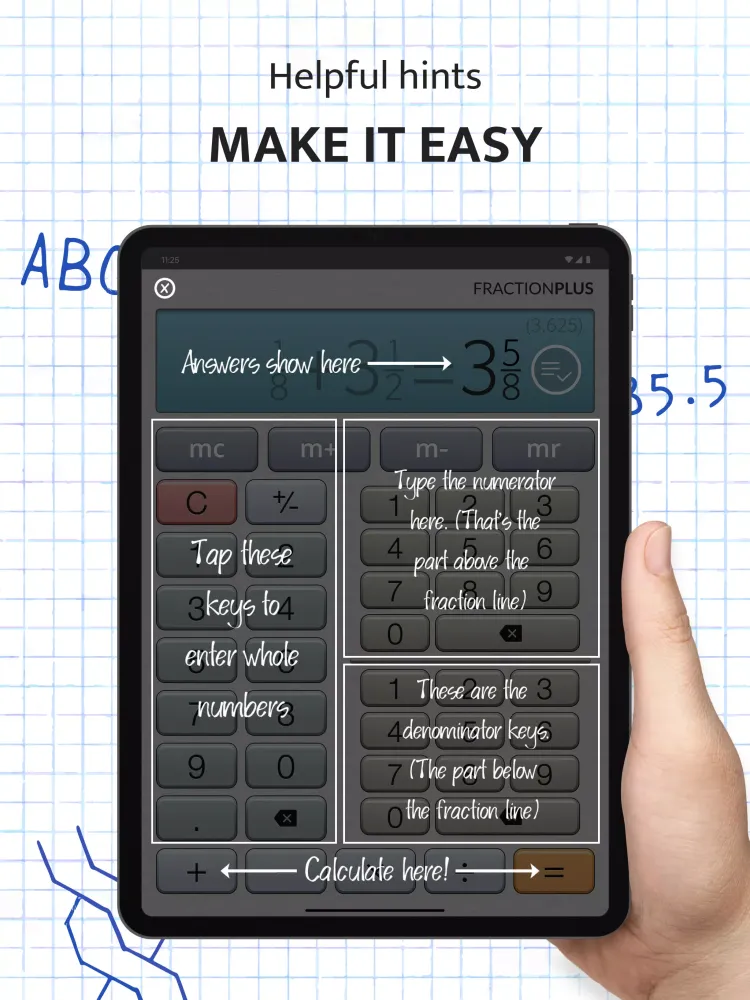 Capturas de tela do Fraction Calculator Plus