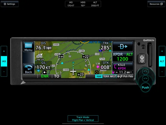 Ảnh chụp màn hình của Garmin GPS Trainer iPad 