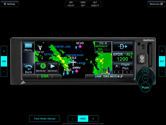 Ảnh chụp màn hình của Garmin GPS Trainer iPad 