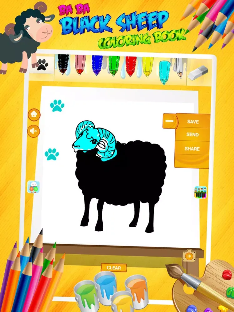 Screenshot di Baa Baa Black Sheep - Poem Coloring Book for Kids iPad 