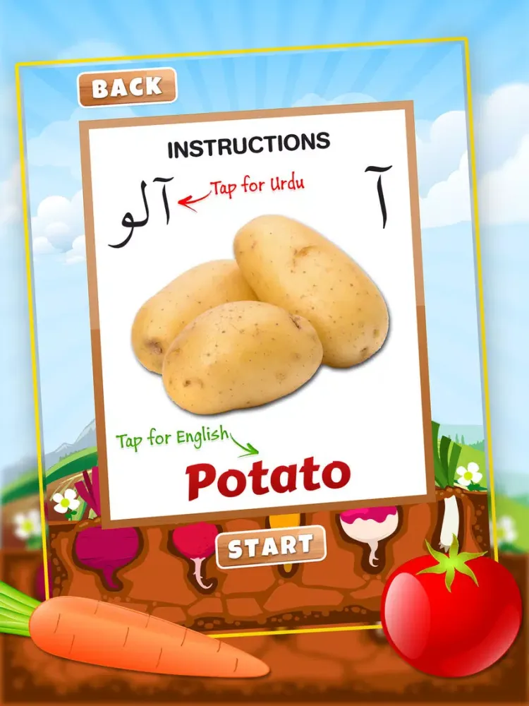 Capturas de tela do Urdu Qaida Vegetable Learning Urdu - Kids Educational Book iPad 