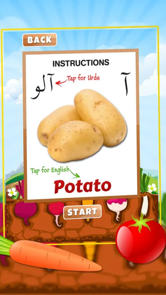 Capturas de tela do Urdu Qaida Vegetable Learning Urdu - Kids Educational Book