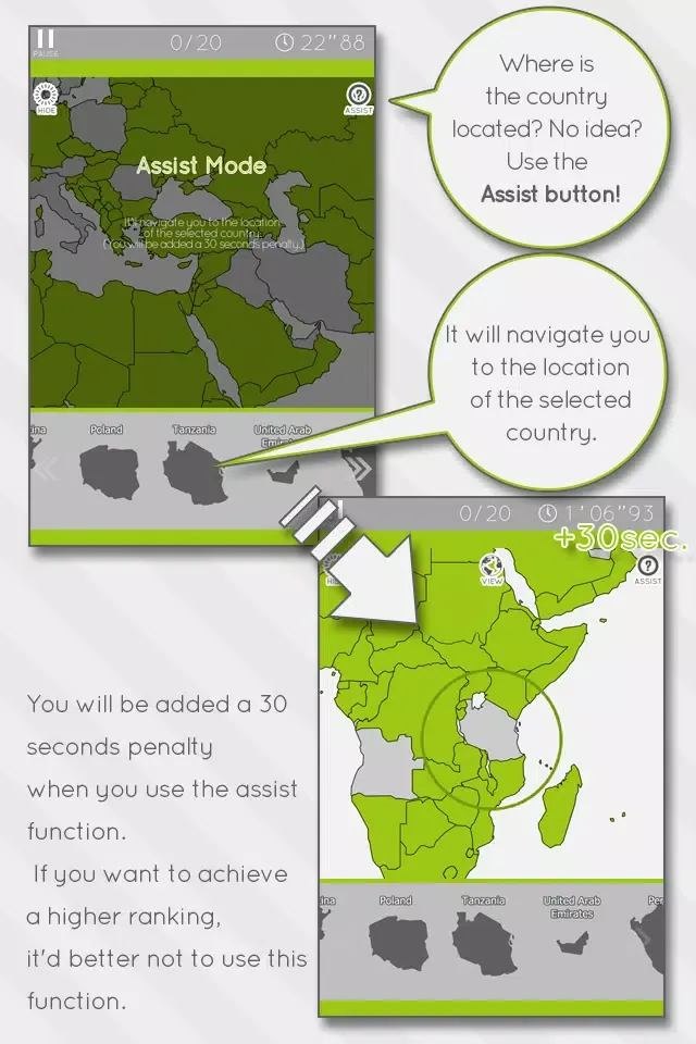 E. Learning World Map Puzzle Screenshots