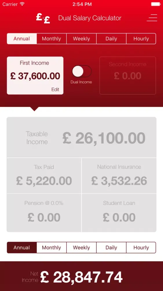 Скриншоты UK Dual Salary Calculator