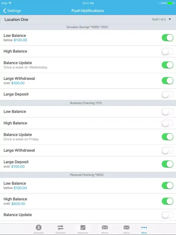 CU Center Business Banking iPad  Screenshots