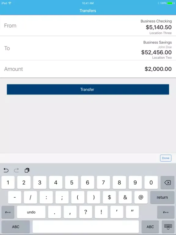 CU Center Business Banking iPad  Screenshots