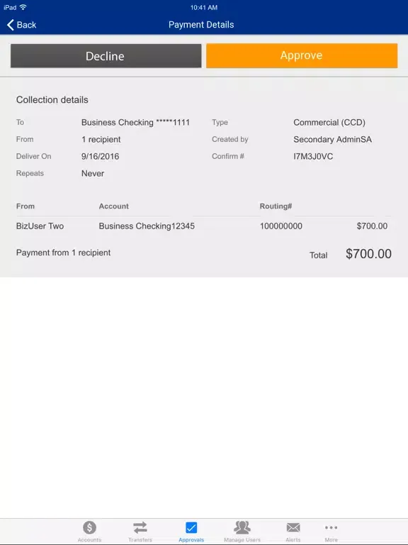 REDSTONE FCU Business Mobile iPad  स्क्रीनशॉट