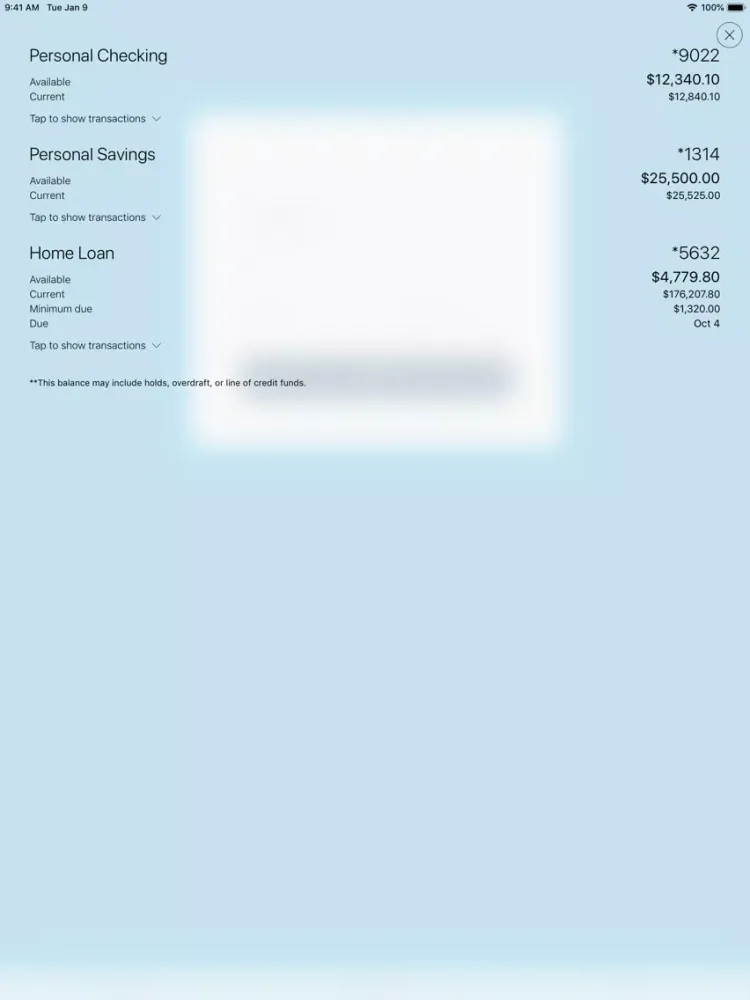 GlobalCU eBranch iPad  스크린샷