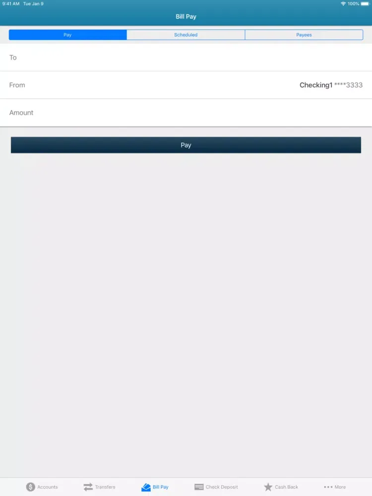 GlobalCU eBranch iPad  스크린샷