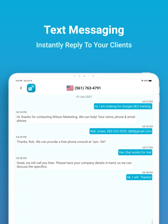 Zrzuty ekranu Instant Reply App iPad 
