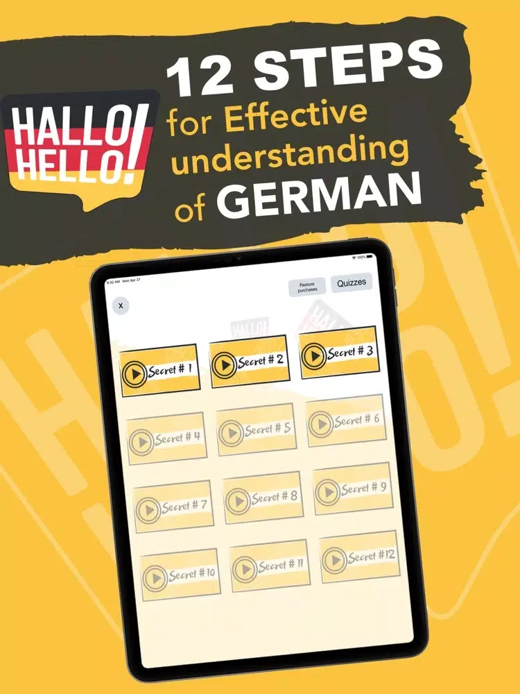 Learn German Speak Like a Pro iPad  स्क्रीनशॉट