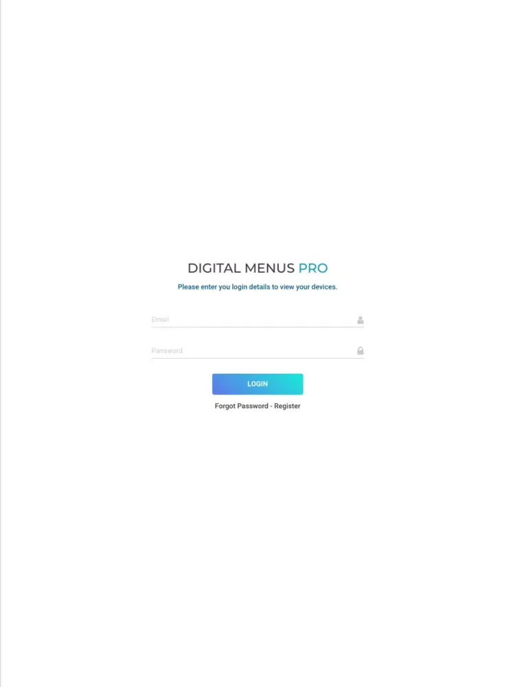 Zrzuty ekranu Digital Menu Pros iPad 