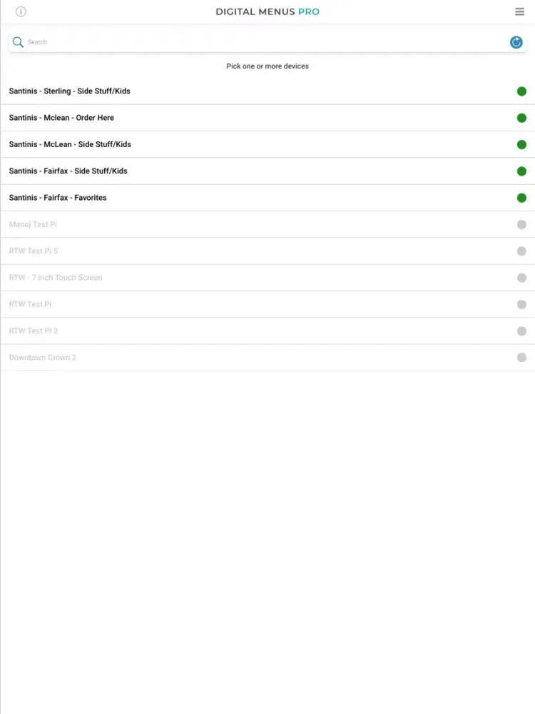 Zrzuty ekranu Digital Menu Pros iPad 