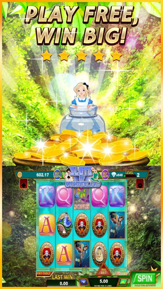 Slots of Wonderland - Magical Casino Journey स्क्रीनशॉट