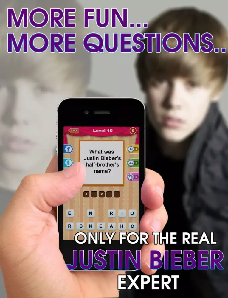 صور Trivia for Justin Bieber Fan - Guess the Pop Star and Teen Quiz iPad 