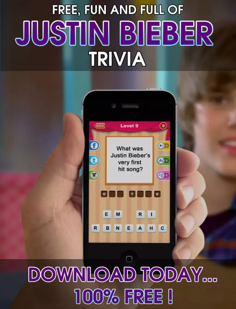 صور Trivia for Justin Bieber Fan - Guess the Pop Star and Teen Quiz iPad 