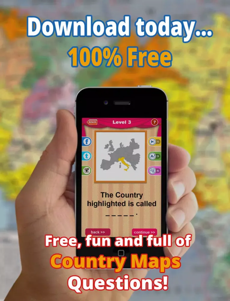 Allo! Guess the Country Map Geography Quiz Trivia - What's the icon in this image quiz iPad  스크린샷