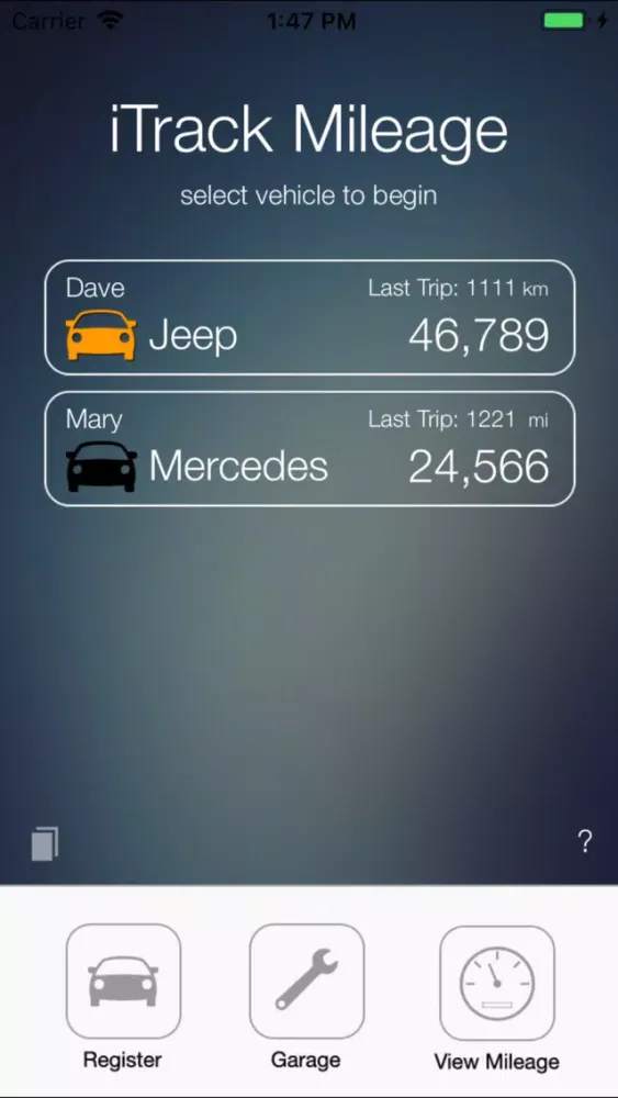 iTrack Mileage Calculator স্ক্রিনশট