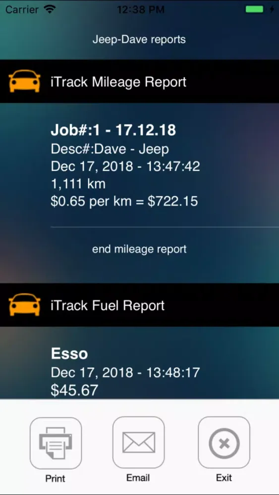 iTrack Mileage Calculator স্ক্রিনশট