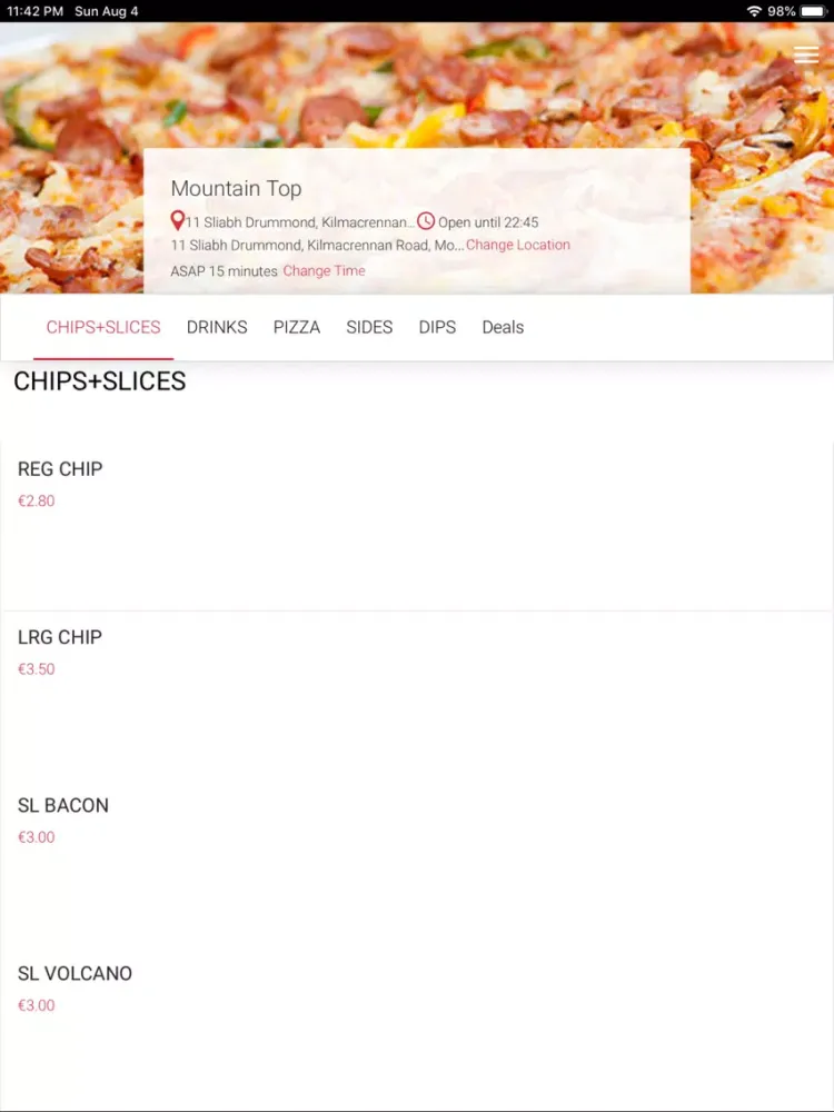 Capturas de tela do Pat's Pizza iPad 