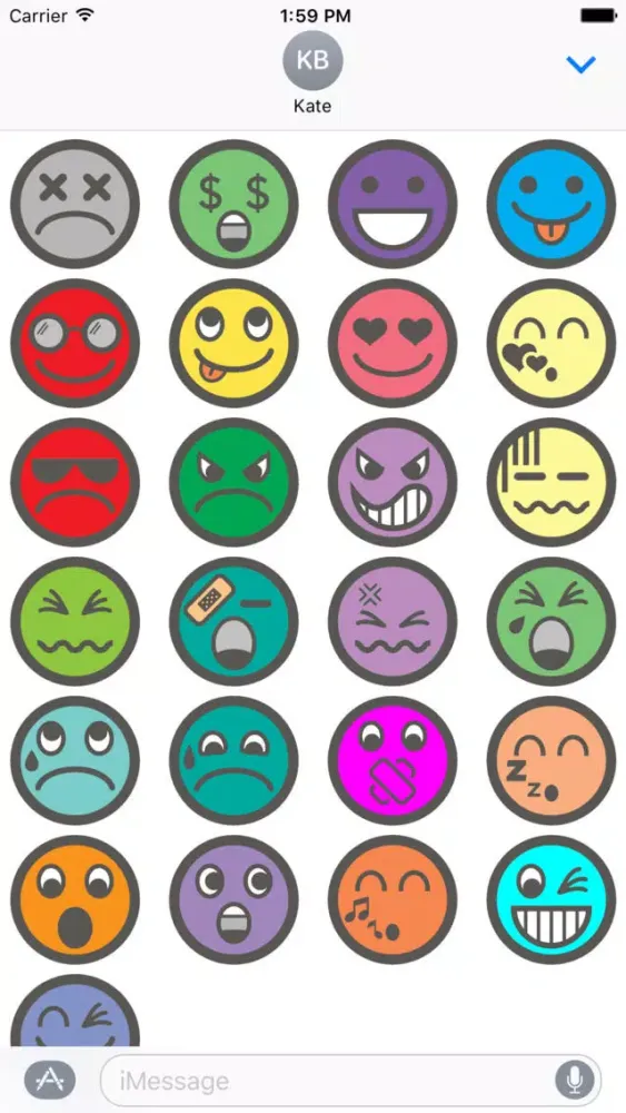 Скриншоты Colorful Emoji / Emoticon Stickers for iMessage