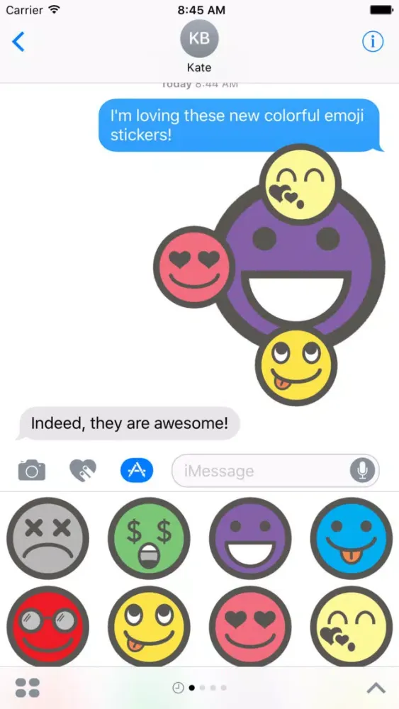 Скриншоты Colorful Emoji / Emoticon Stickers for iMessage