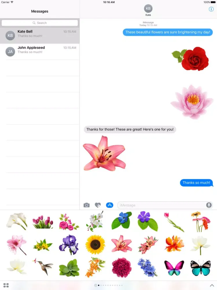 Spring Flowers Stickers for iMessage iPad  স্ক্রিনশট