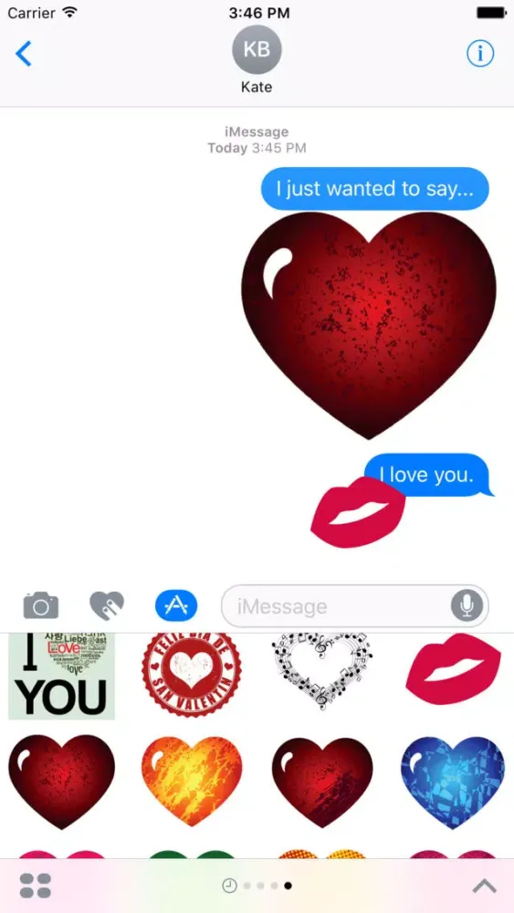 Valentines Day, Love, Hearts Stickers for iMessage Screenshots