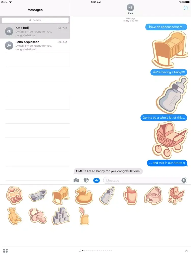 تصاویر Cute Baby Stickers! iPad 