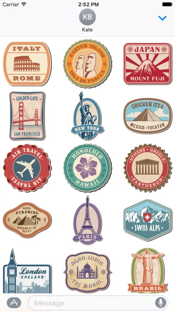 Famous Places Stickers and Badges Screenshots