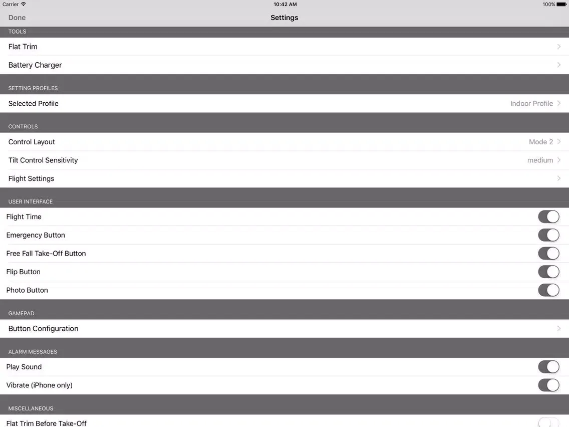 Capturas de pantalla de Mini Drone Control US for Parrot's Mini Drones iPad 