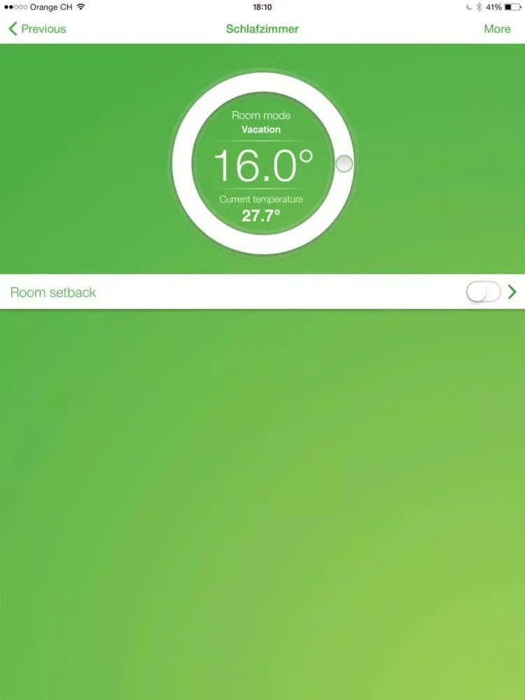 Tangkapan skrin Climate Control iPad 