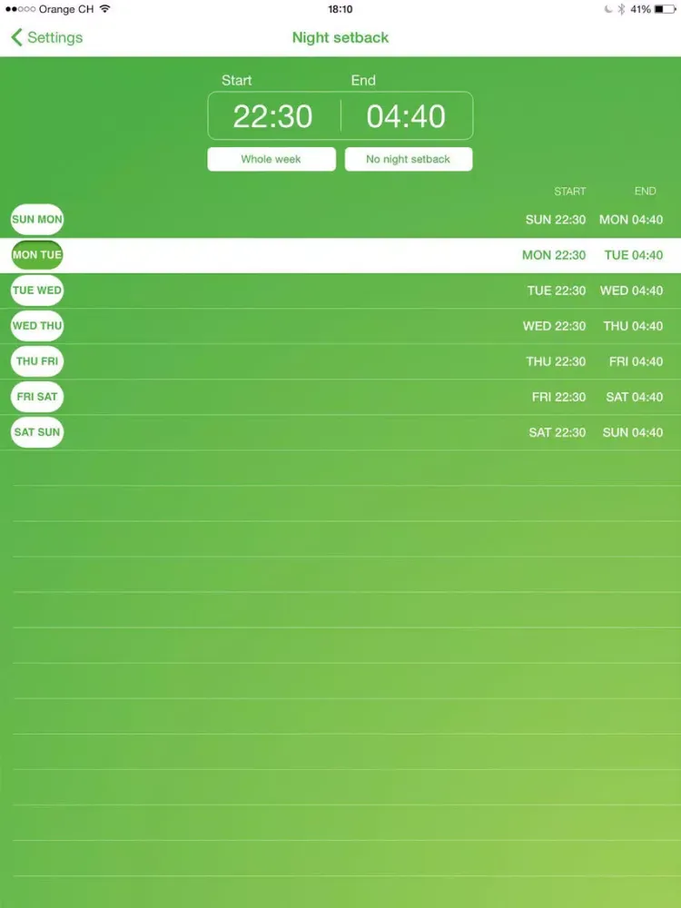 Tangkapan skrin Climate Control iPad 