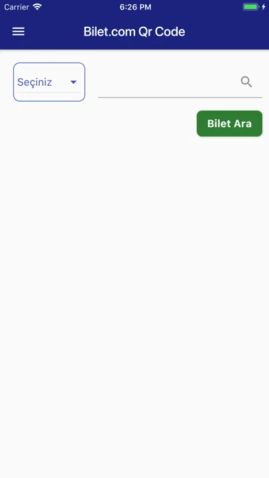 Bilet.com QR Okuyucu Ekran Görüntüleri