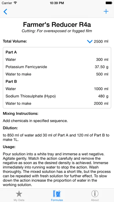Darkroom Formulas Screenshots