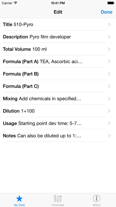 Darkroom Formulas Screenshots