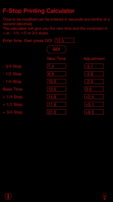 Screenshot di f-Stop Printing Calculator