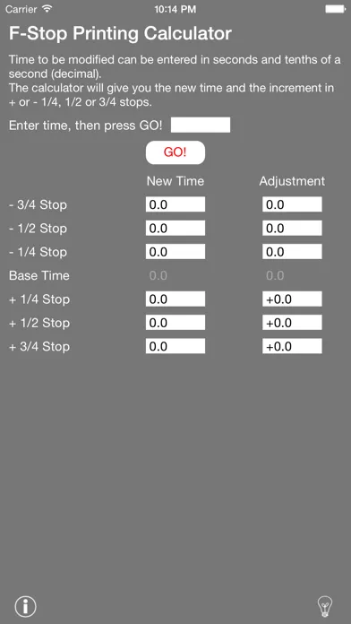 Screenshot di f-Stop Printing Calculator