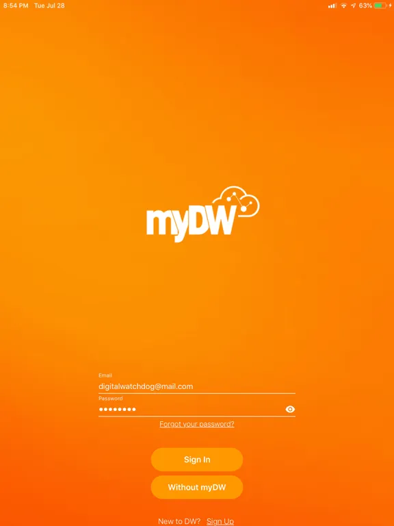 myDW iPad  スクリーンショット