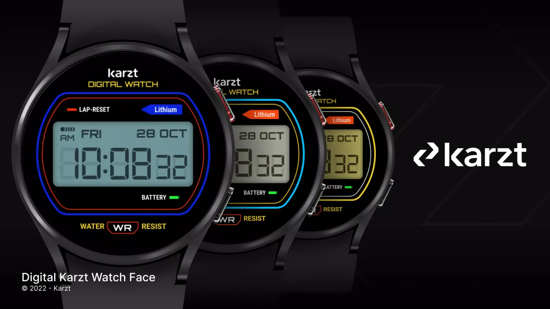 Capturas de tela do Digital karzt watch face