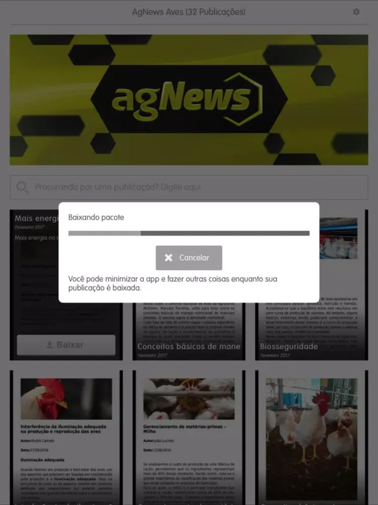 Tangkapan layar AgNews Aves iPad 