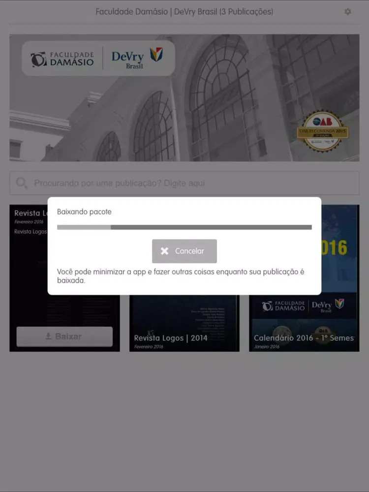 Capturas de tela do Faculdade Damásio | DVB iPad 