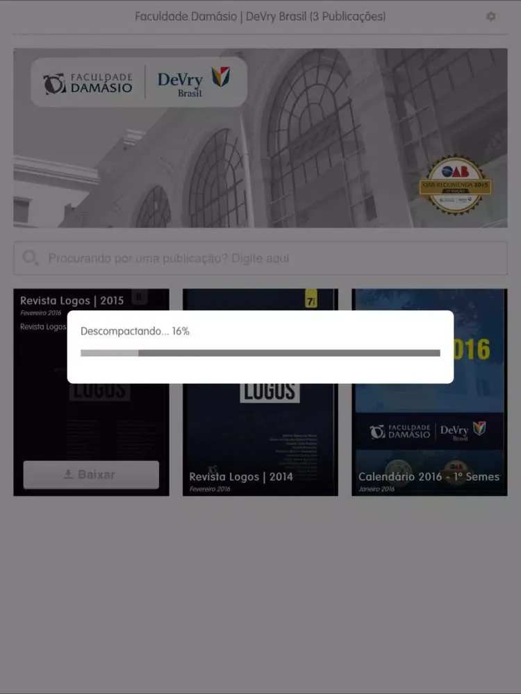 Capturas de tela do Faculdade Damásio | DVB iPad 