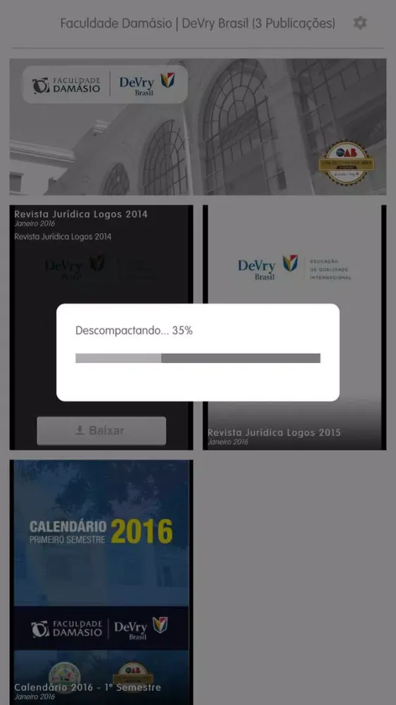 Capturas de tela do Faculdade Damásio | DVB