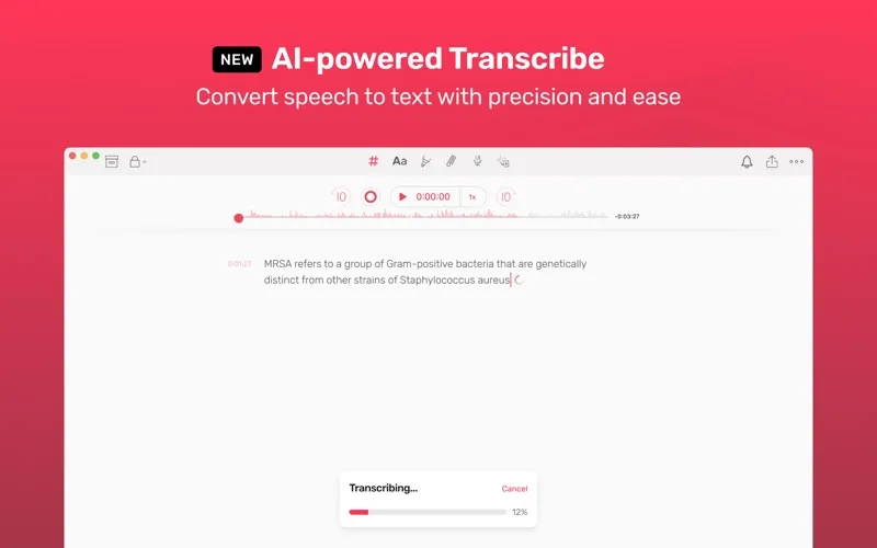 Noted: Record, AI-Transcribe Ekran Görüntüleri