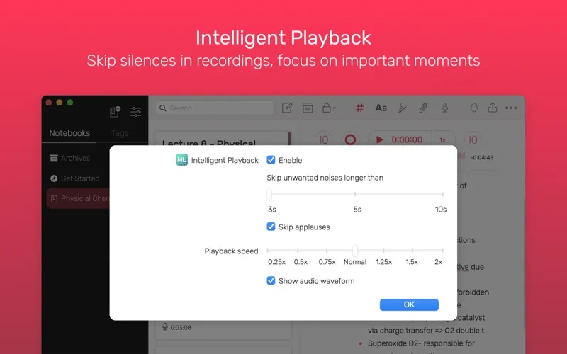 Noted: Record, AI-Transcribe Ekran Görüntüleri