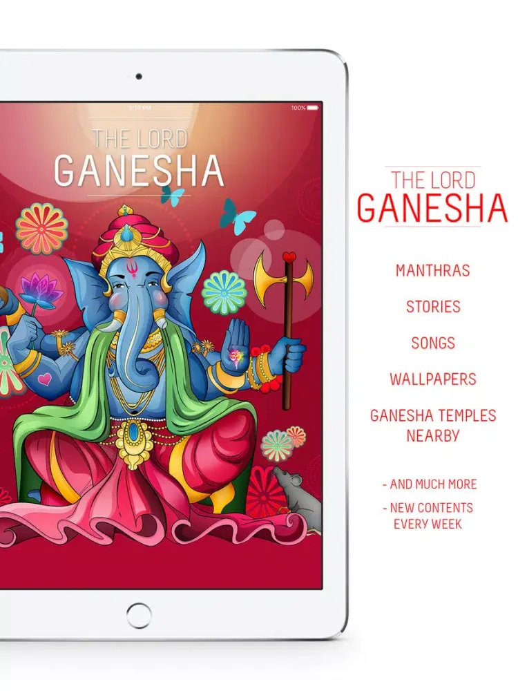 Tangkapan layar Lord Ganesha : Mantras, Stories, Songs, Wallpapers, Krishna Temples iPad 