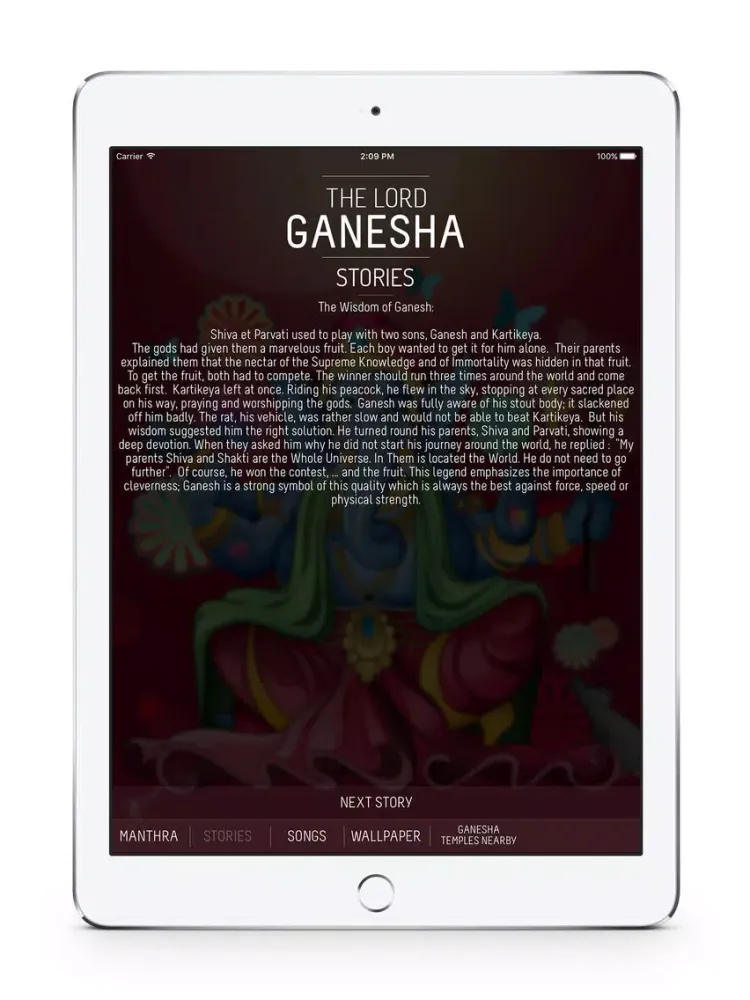 Tangkapan layar Lord Ganesha : Mantras, Stories, Songs, Wallpapers, Krishna Temples iPad 