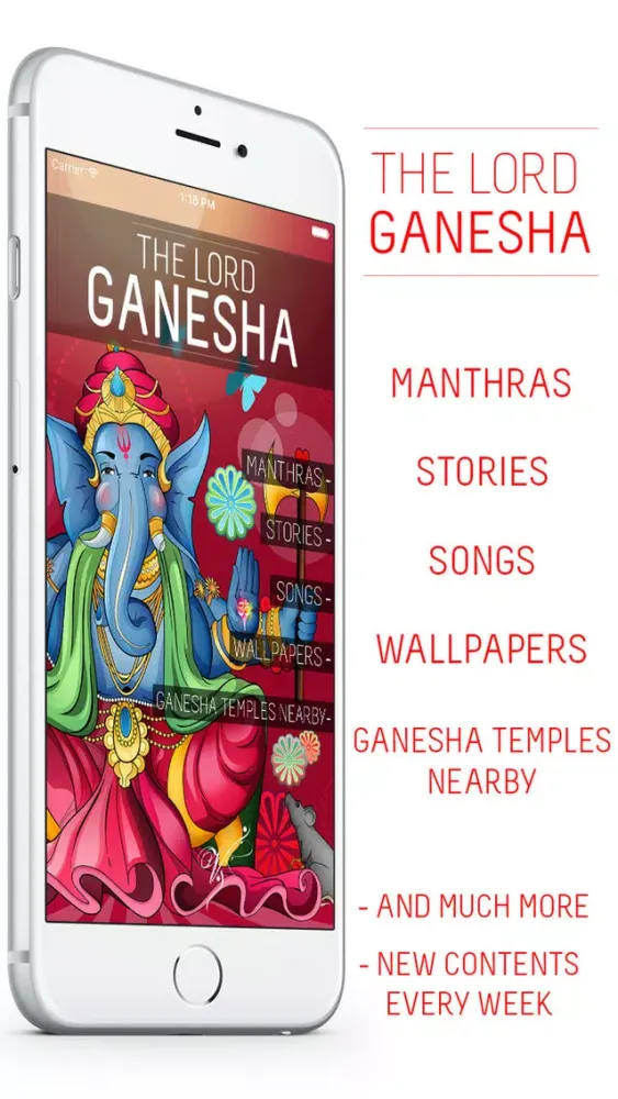 Tangkapan layar Lord Ganesha : Mantras, Stories, Songs, Wallpapers, Krishna Temples